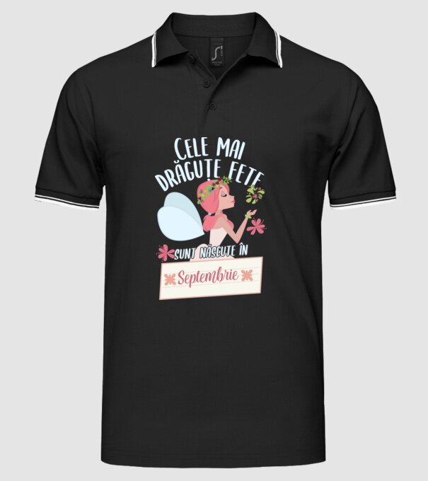 Cele mai drăguțe fete sunt născute în septembrie. model negru pe tricou