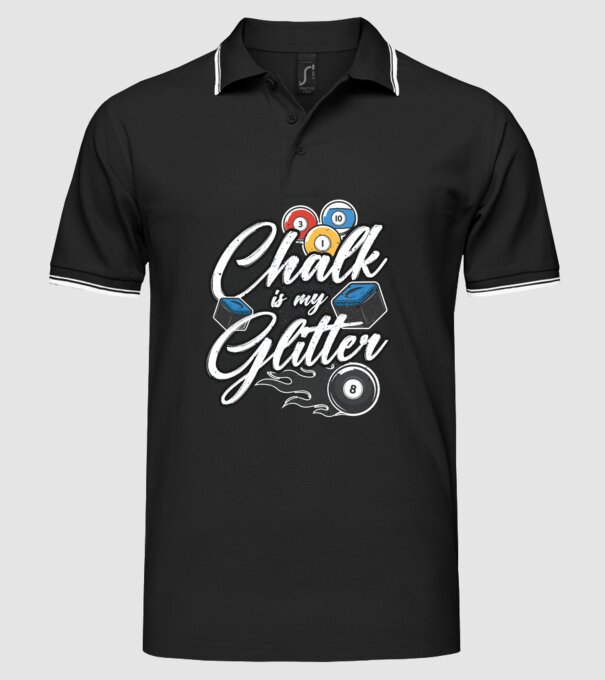 Chalk is my glitter model negru pe tricou