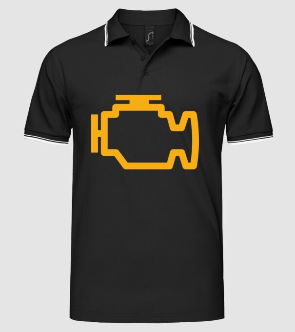 check engine model negru pe tricou
