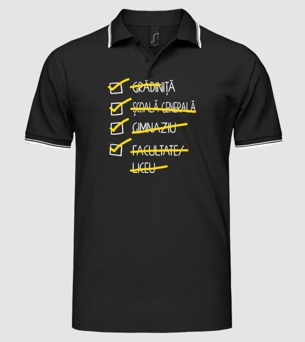 Cheklist educație - Facultate negru model negru pe tricou