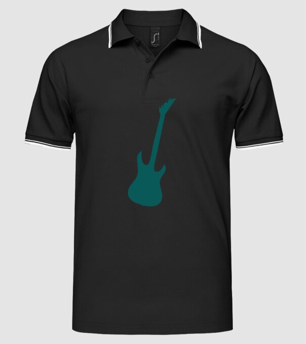 chitară model negru pe tricou