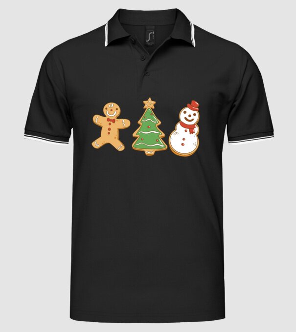 christmas cookies model negru pe tricou