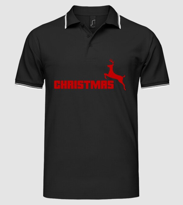 Christmas logo model negru pe tricou
