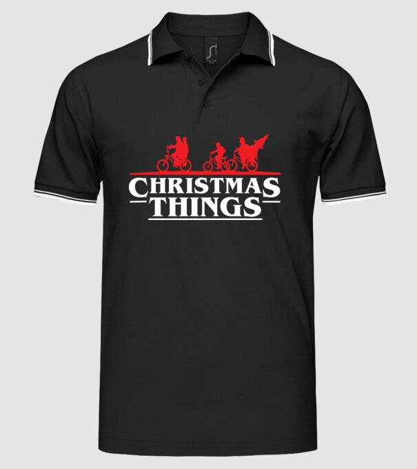 christmas things model negru pe tricou