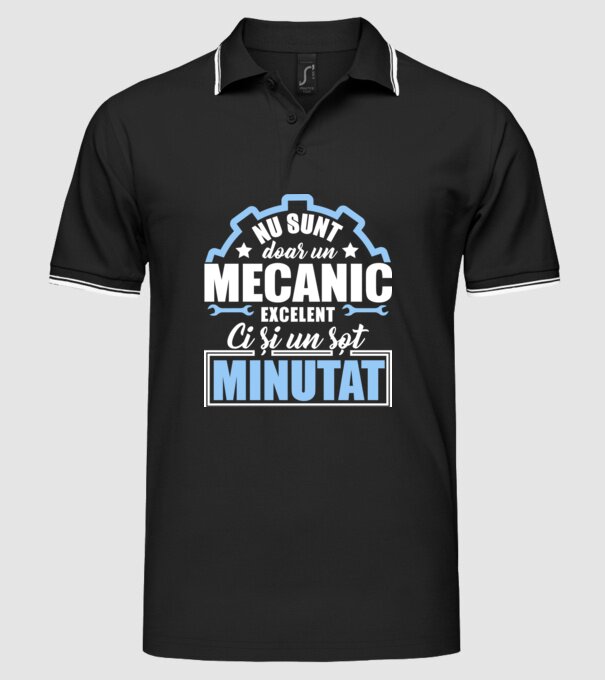 Nu sunt doar un mecanic excelent, ci și un soț minunat! model negru pe tricou