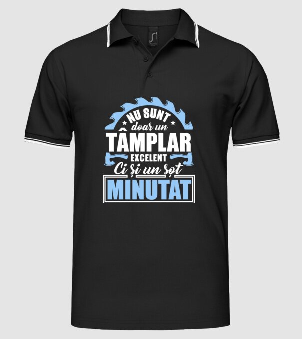 Nu sunt doar un tâmplar excelent, ci și un soț minunat! model negru pe tricou