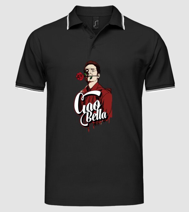 ciao bella berlin rose model negru pe tricou