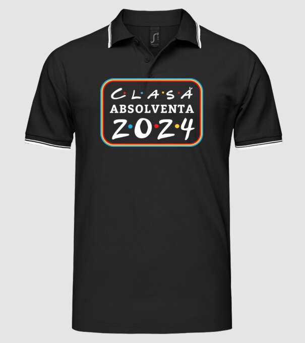Clasă absolventă friends model negru pe tricou