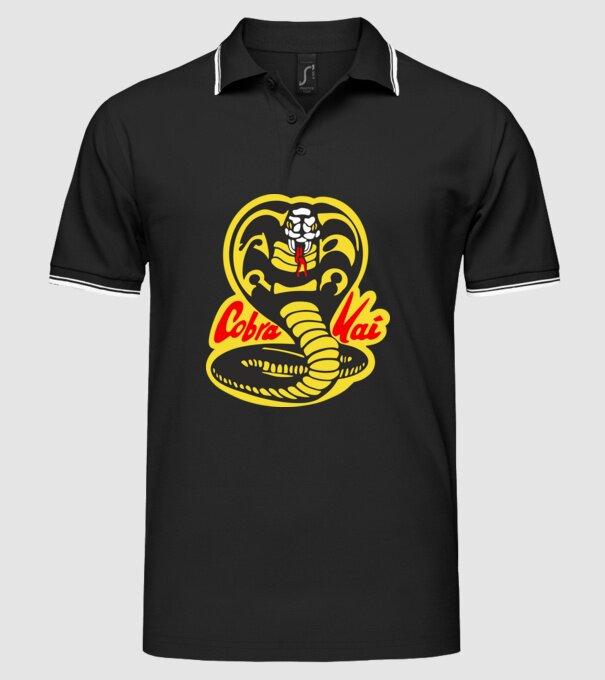 cobra kai logo model negru pe tricou