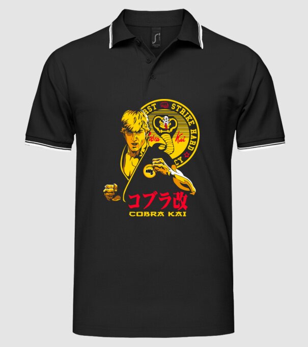 cobra kai poster model negru pe tricou