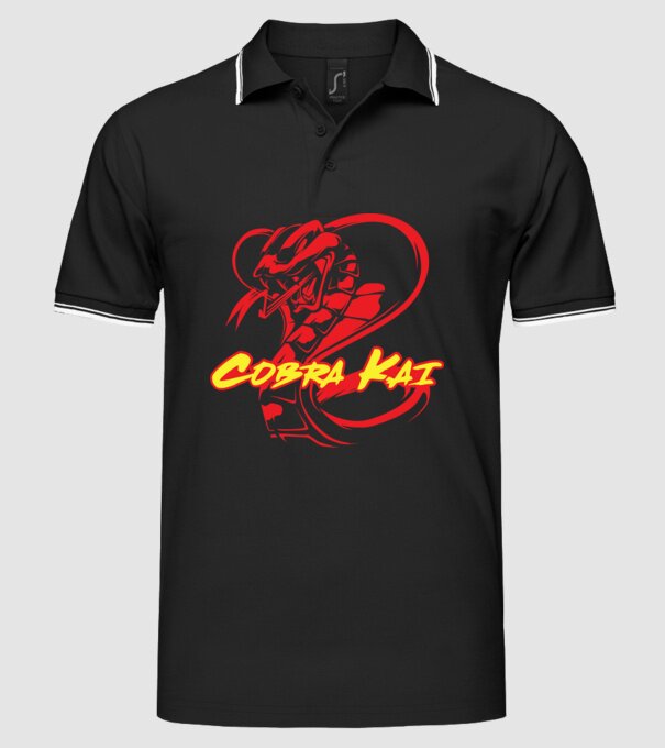 cobra kai simple model negru pe tricou