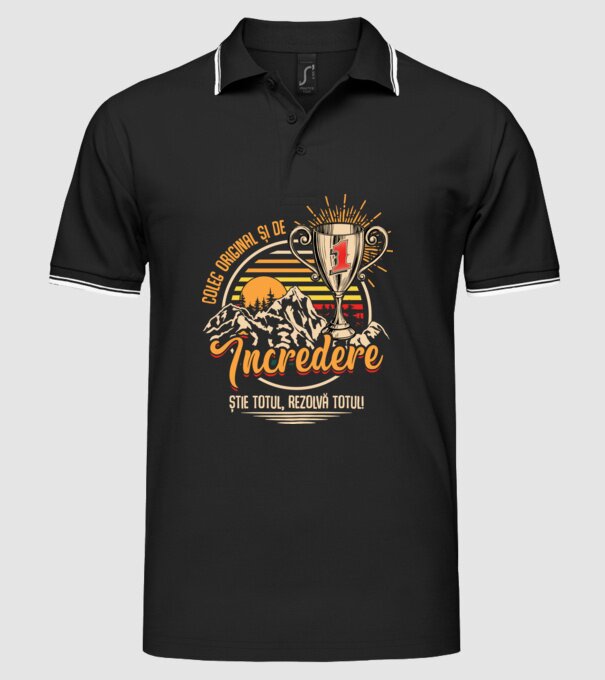 coleg original și de încredere model negru pe tricou