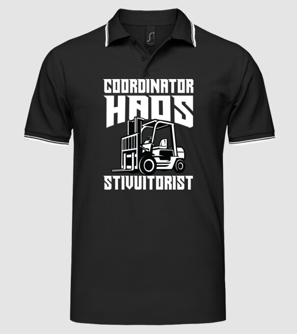 coordonator stivuitorist haos model negru pe tricou