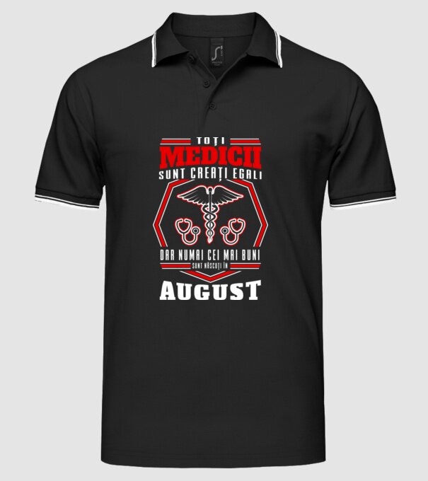 Toți Medicii sunt Creati egali august model negru pe tricou