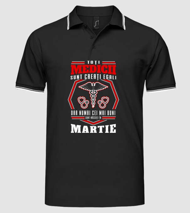 Toți Medicii sunt Creati egali martie model negru pe tricou