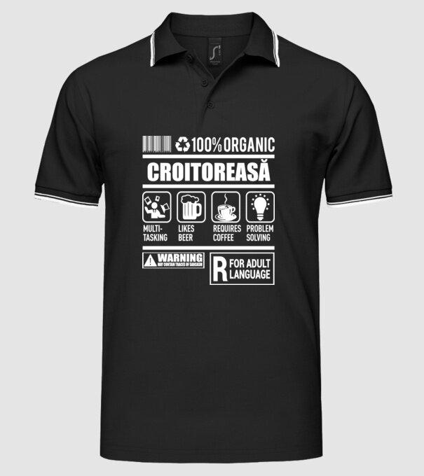CROITOREASĂ model negru pe tricou