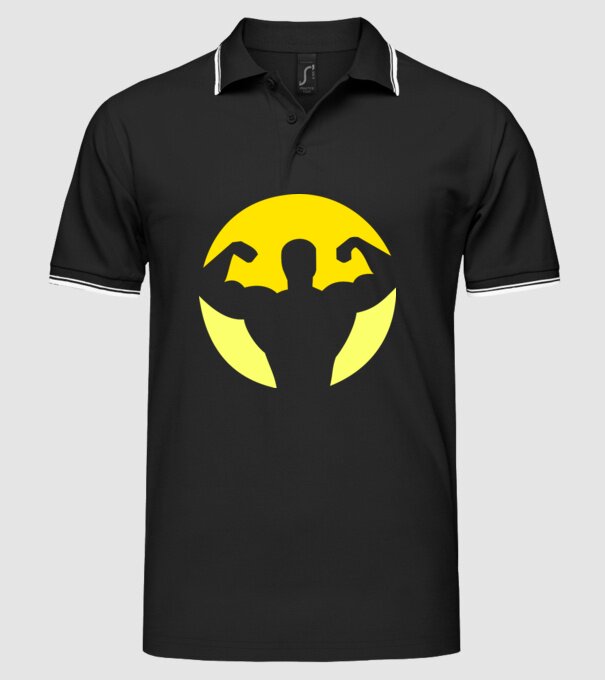 Culturism model negru pe tricou
