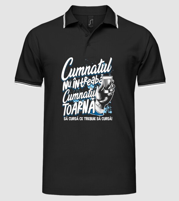 Cumnatul nu întreabă, cumnatul toarnă. Să curgă ce trebuie să curgă! model negru pe tricou
