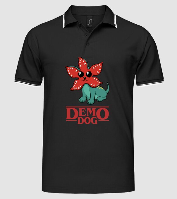 cute demodog model negru pe tricou