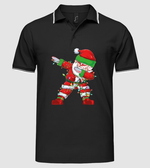 Dab Santa model negru pe tricou