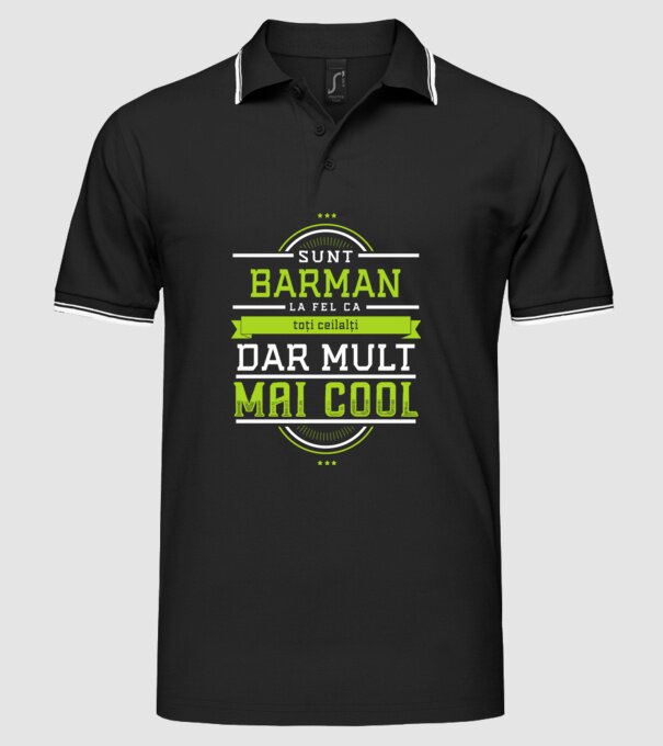 sunt barman, la fel ca toți ceilalți, dar mult mai cool model negru pe tricou