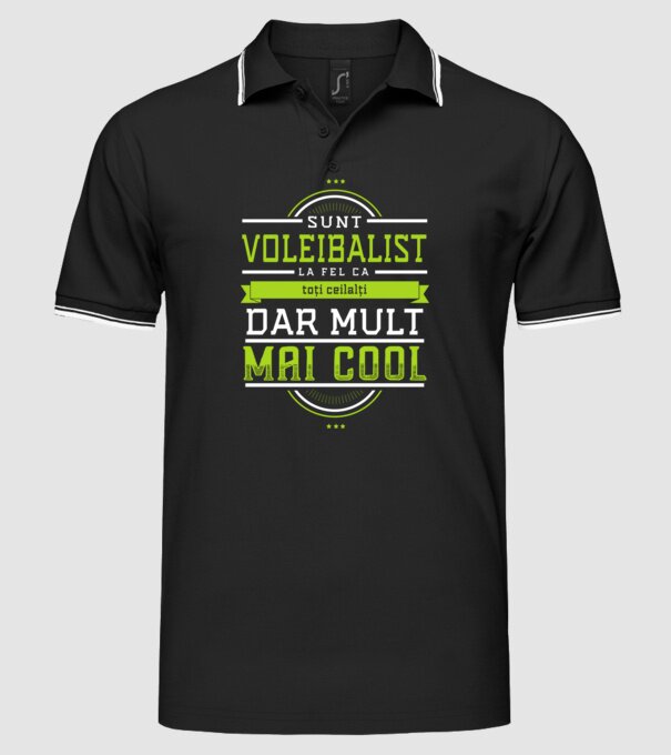 Sunt un voleibalist, la fel ca toți ceilalți, dar mult mai cool model negru pe tricou