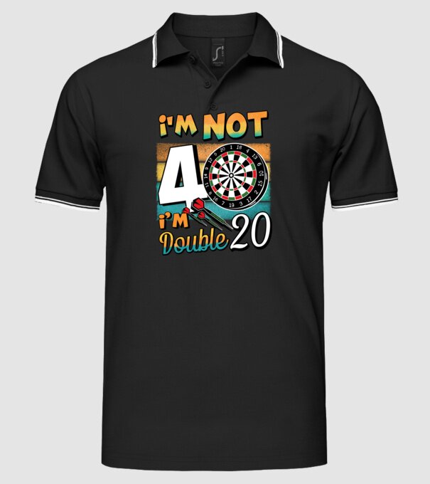 Darts Birthday 40 years old model negru pe tricou