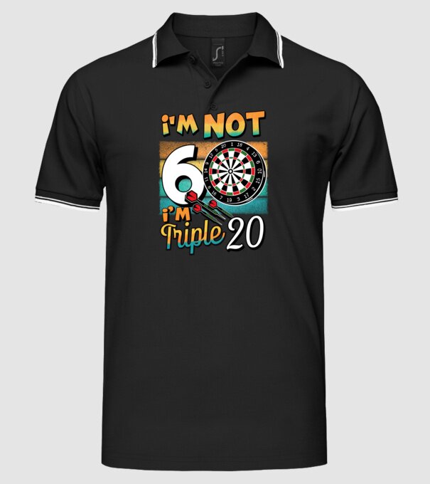 Darts Birthday 60 years old model negru pe tricou