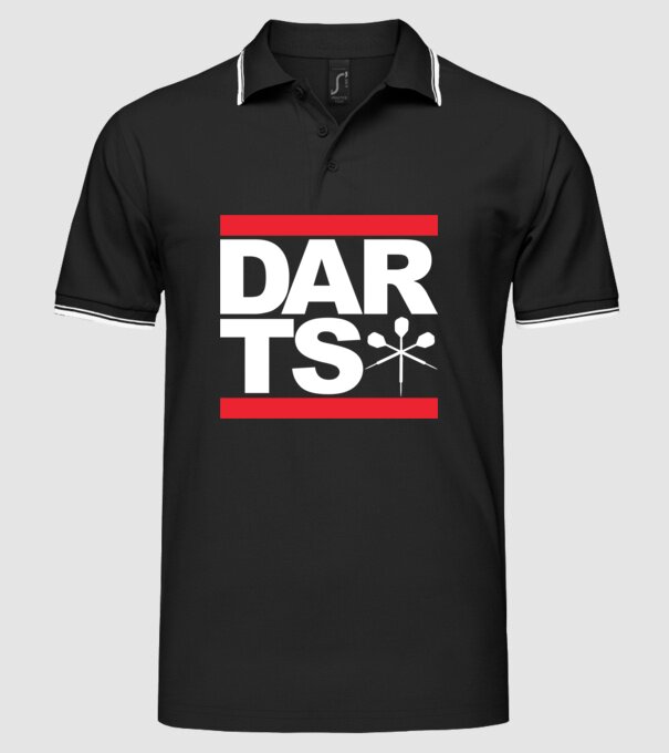 Darts DMC model negru pe tricou