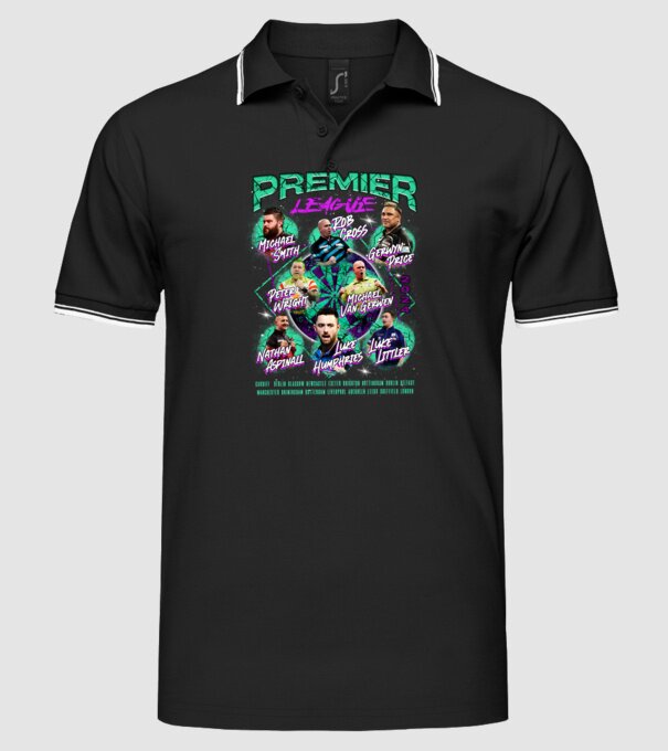 DARTS premier league 2024 model negru pe tricou