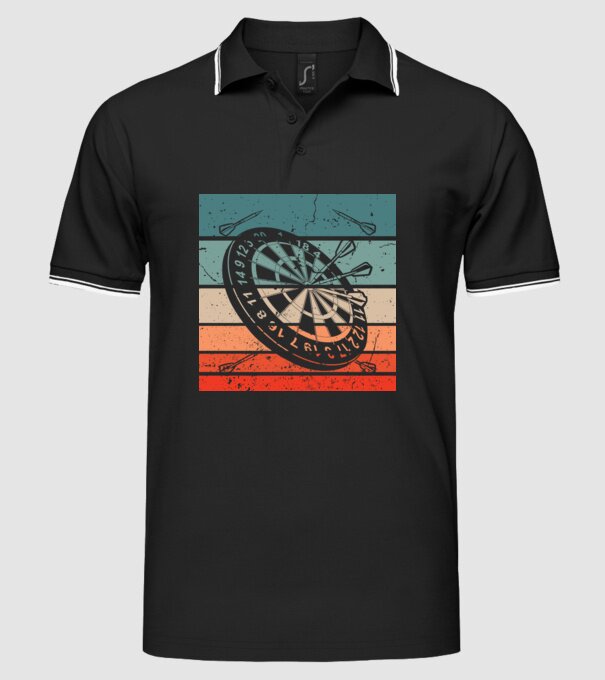 Darts vintage model negru pe tricou