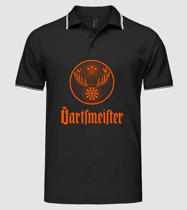 Dartsmeister Dark model negru pe tricou