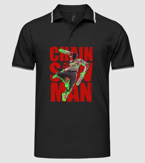 Denji chainsaw man concept model negru pe tricou