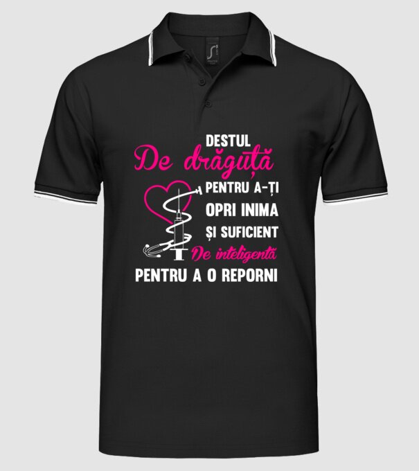 Destul de drăguță pentru a-ți opri inima și destul de inteligentă pentru a o reporni model negru pe tricou