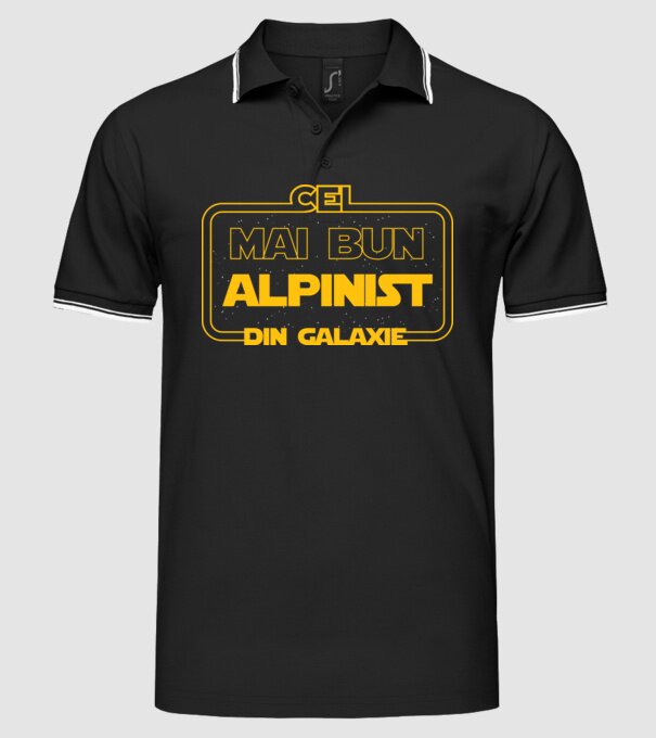 cel mai bun alpinist din galaxie model negru pe tricou