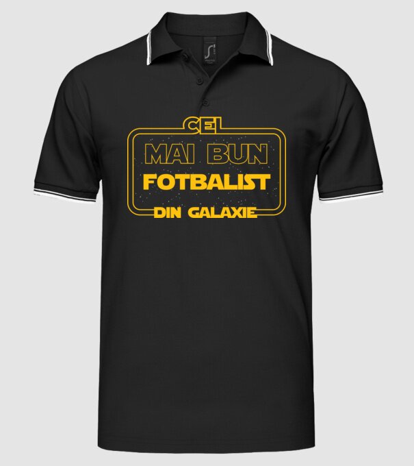 Cel mai bun fotbalist din galaxie model negru pe tricou