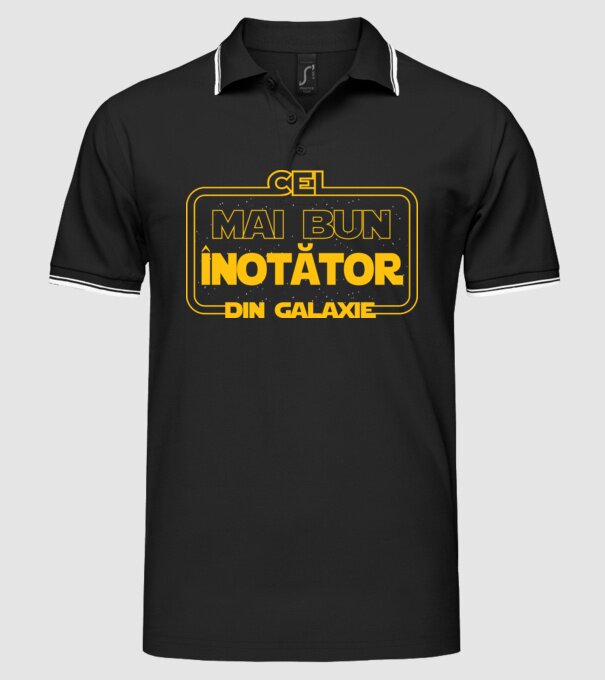 Cel mai bun înotător din în galaxie model negru pe tricou
