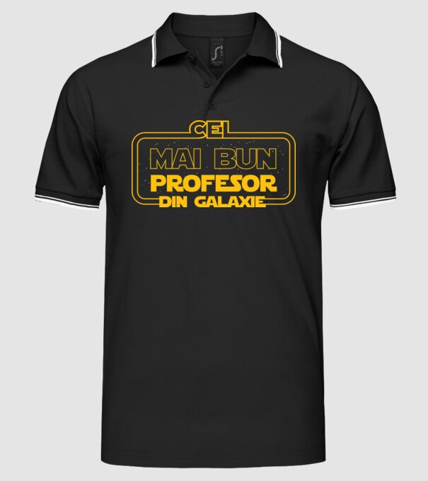 Cel mai bun profesor din galaxie model negru pe tricou