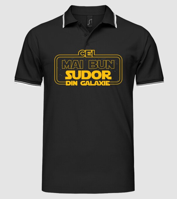 Cel mai bun sudor din galaxie model negru pe tricou