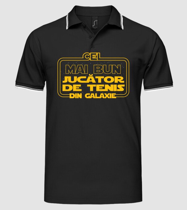 Cel mai bun jucător de tenis din galaxie model negru pe tricou