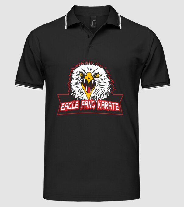 eagle fang karate cobra kai model negru pe tricou