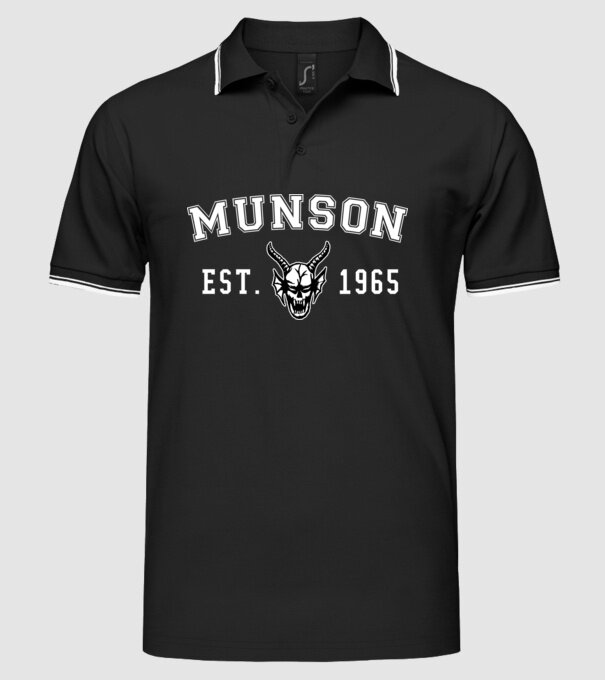 eddi munson est 1965 model negru pe tricou