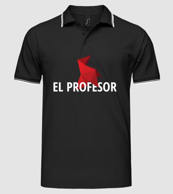 el professor money heist model negru pe tricou