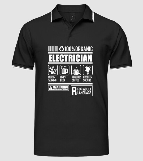ELECTRICIAN model negru pe tricou