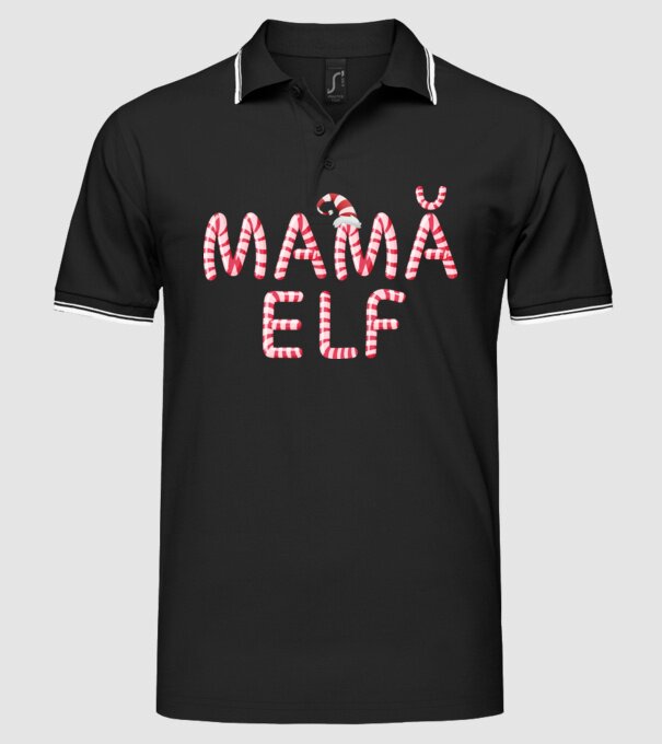 mamă elf model negru pe tricou