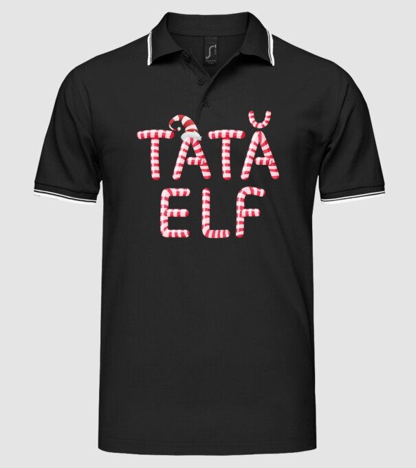 tată elf model negru pe tricou
