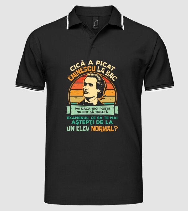 Eminescu model negru pe tricou