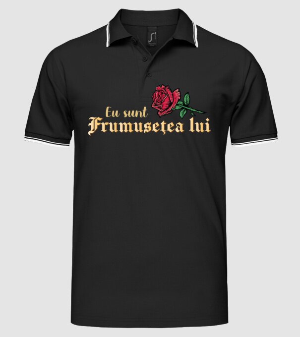 eu sunt frumusețea lui model negru pe tricou