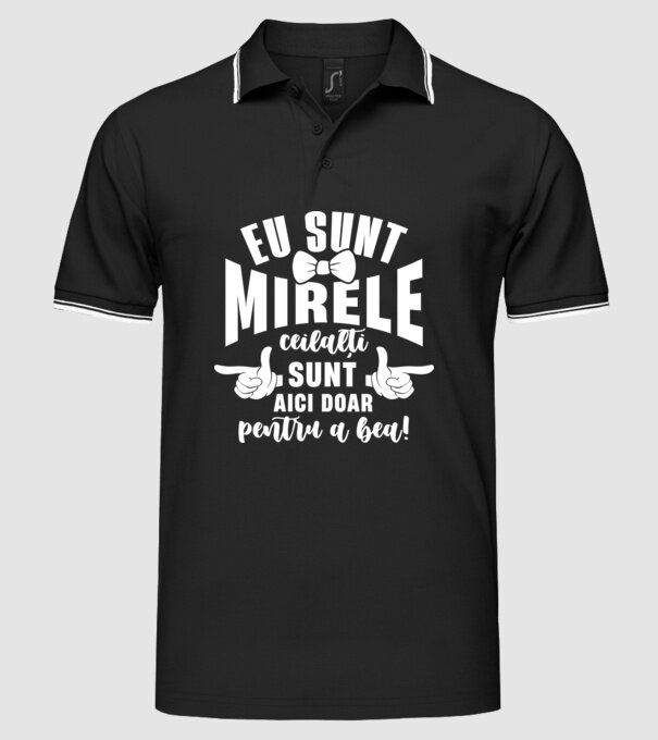 Eu sunt mirele model negru pe tricou