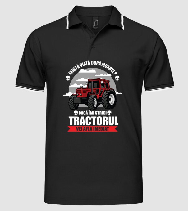 există viață după moarte? Dacă îmi strici tractorul, vei afla imediat model negru pe tricou
